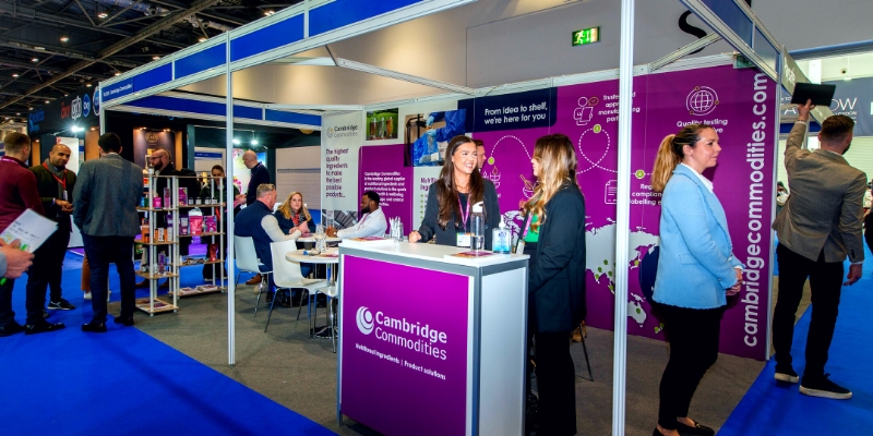 Employees at a tradeshow stand