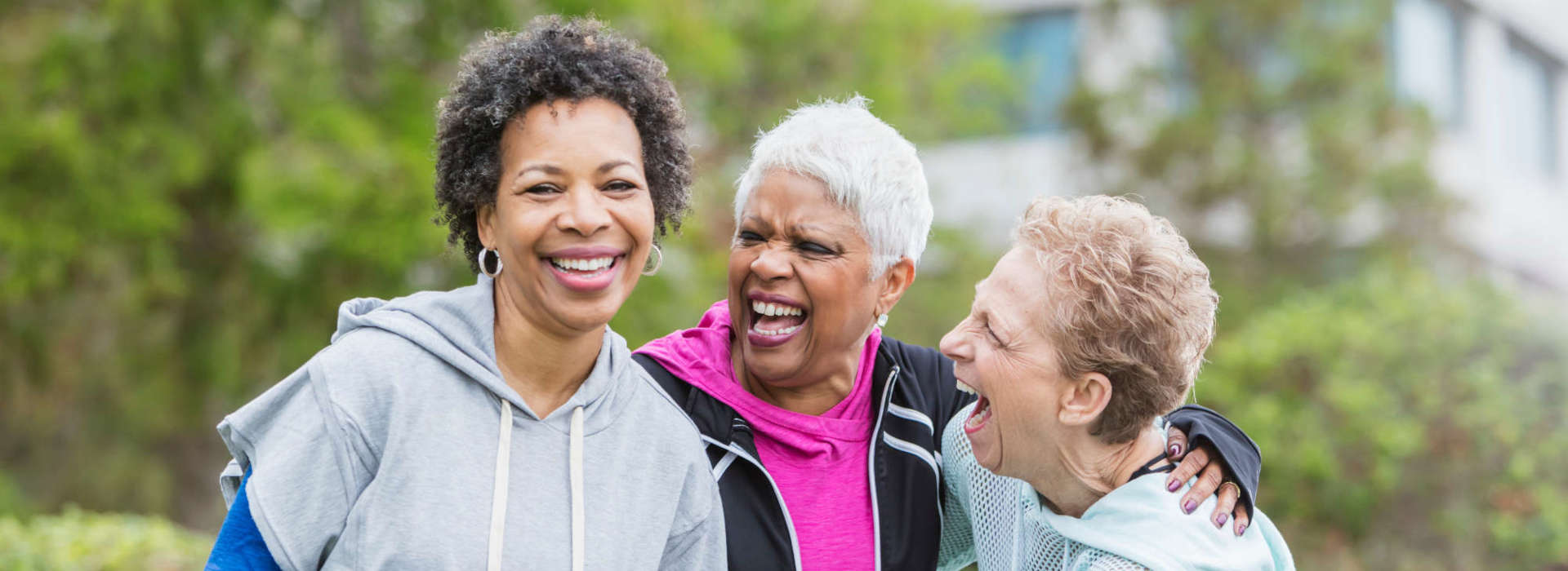 Happy smiling laughing older women